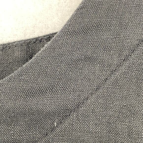 LINEN Blouse Womens M Swing Tank Top Round Neck Sleeveless Black - Picture 5 of 11